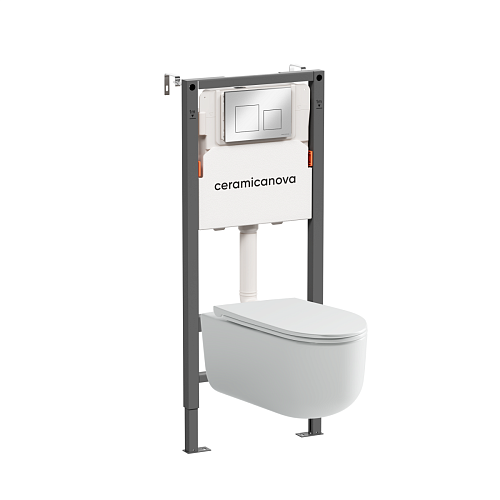 Комплект: Унитаз, Инсталляция, Кнопка смыва Ceramica Nova CN4006_121002CH Комплект: Унитаз, Инсталляция, Кнопка смыва Ceramica Nova CN4006_121002CH