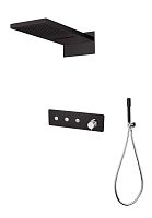 Душевая система скрытого монтажа со смесителем верхним и ручным душем BOHEME FUSION черный 130-BCR