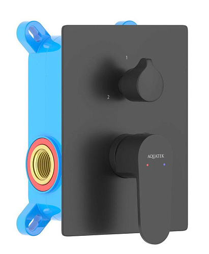 Смеситель Aquatek AQ1246MB Оберон для ванны (внешняя и скрытая часть), черный матовый Смеситель Aquatek AQ1246MB Оберон для ванны (внешняя и скрытая часть), черный матовый