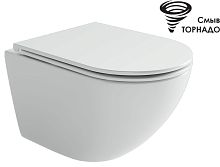Унитаз подвесной безободковый Ceramicanova Whirl CN11007T, смыв Торнадо 3.0, с крышкой-сиденьем, белый