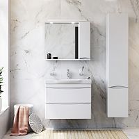 Комплект AM.PM BK80GE Like: мебель для ванной 80 см, со смесителем для раковины и аксессуарами, белый/хром