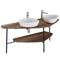 Столешница Vitra 64043 Plural под 2 раковины 160 см, темный дуб Столешница Vitra 64043 Plural под 2 раковины 160 см, темный дуб