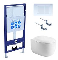 Комплект Aquatek SET Альтаир cm-009 4 в 1: рама Standard INS-0000012 + крепеж KKI-0000002 + кнопка KDI-0000009 + унитаз AQ1980-00 с крышкой-сиденьем Soft-close, белый