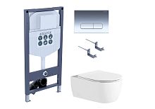Комплект: Унитаз, Инсталляция, Кнопка смыва Aquatek ЕВРОПА SET AQUATEK ЕВРОПА New-016/023