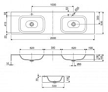 Раковина двойная Cezares TITAN TITAN-2000-2-LVB