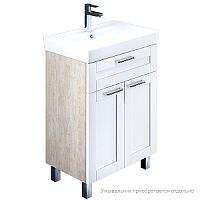 Тумба для ванной комнаты, напольная, белая/под дерево, 60 см, Sena, IDDIS, SEN60W2i95. Подходит умывальник 0036000i28