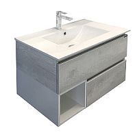 Тумба Comforty 00-00014889 Турин-75М подвесная 75х46.5 см, с раковиной 75E, дуб белый