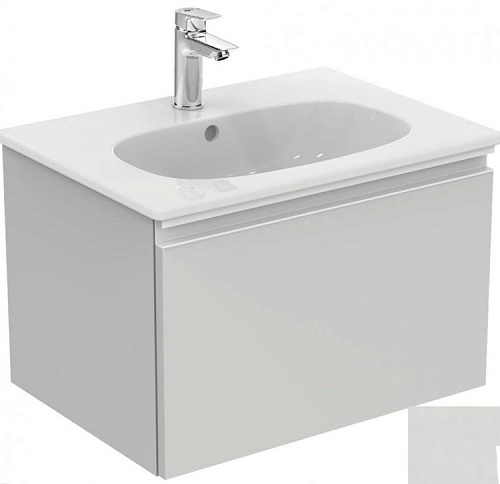Тумба Ideal Standard T0046PH Tesi для раковины 60х44 см, подвесная, с ящиком, Gloss Light Grey (светло-серый глянцевый/ручка - светло-серый матовый) Тумба Ideal Standard T0046PH Tesi для раковины 60х44 см, подвесная, с ящиком, Gloss Light Grey (светло-серый глянцевый/ручка - светло-серый матовый)