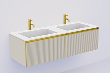 Тумба под раковину Armadi Art QUATRO 790-M2-140(70+70)-R-C-M+L