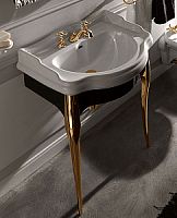 Мебель Kerasan Retro 7362 K3 черная глянцевая для раковины, ножки арт.736291: золото упаковка-2 коробки, 73х77х54