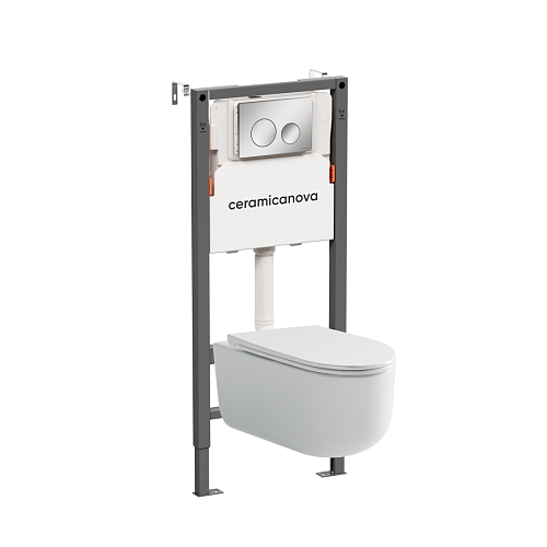 Комплект: Унитаз, Инсталляция, Кнопка смыва Ceramica Nova CN4006_121001CH Комплект: Унитаз, Инсталляция, Кнопка смыва Ceramica Nova CN4006_121001CH