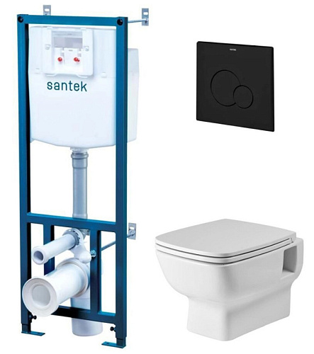 Комплект: Унитаз, сиденье, инсталляция, кнопка Santek НЕО 1.WH50.1.777