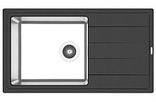 Мойка для кухни Florentina 21.400.D0860.302 Комби 86х48 см, с крылом, антрацит