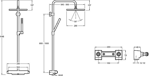 Душевая колонна Jacob Delafon Aparu E9114-CP купить недорого в интернет-магазине Керамос