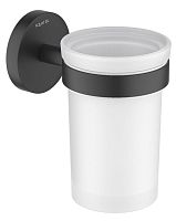 Стакан Aquatek AQ4104MB Европа с держателем, черный матовый