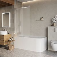 Шторка на ванну BelBagno LUCE LUCE-VF-11-90/145-P-Cr Шторка на ванну BelBagno LUCE LUCE-VF-11-90/145-P-Cr