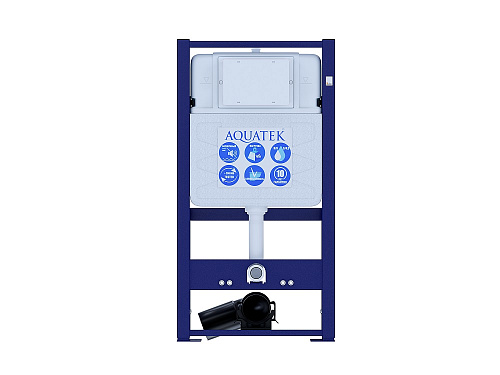 Инсталляция Aquatek INS-0000016 для подвесного унитаза отдельностоящая, усиленная, 113х53х21 см, синий