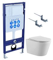 Комплект Aquatek SET Вега-KKI2: рама Standard INS-0000012 + крепеж KKI-0000002 + унитаз AQ1905-00 с крышкой-сиденьем Soft-close, белый