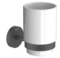 Стакан Aquatek AQ4604MB Бетта с держателем, черный матовый