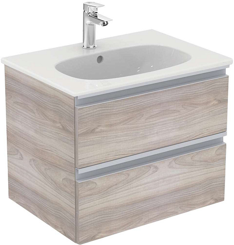 Тумба Ideal Standard T0050VI Tesi для раковины 60х44 см, подвесная, с ящиками, Matt texture Wood Light (cветлое текстурное дерево матовое) купить недорого в интернет-магазине Керамос