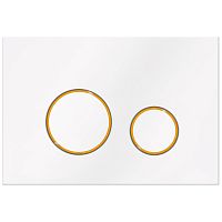 Смывная клавиша KKPol SPP/041/0/K (350/PPB/041-00-05) M11 V3 для инсталляции, белый/золото глянец/белый