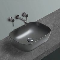 Раковина Vincea VBS-102MA керамическая, 45.5х32.5 см, накладная, антрацит матовый