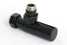 Вентиль Сунержа 9005-1400-1234 угловой, (цилиндр) G 1/2" НР х G 3/4" НГ, глубокий черный (RAL 9005)