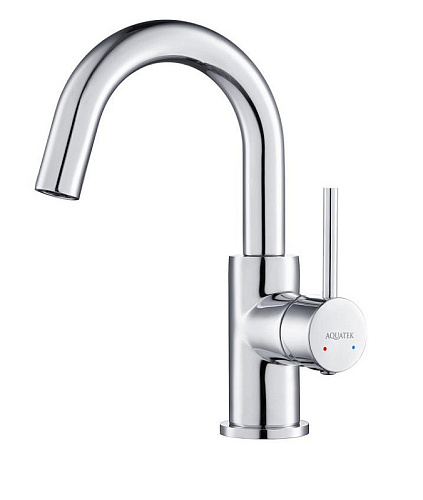 Смеситель Aquatek AQ1307CR Европа для раковины, без донного клапана, хром