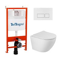 Инсталляция с подвесным унитазом BelBagno SFERA-R BB046CHR/SC/BB026/BB042BL Инсталляция с подвесным унитазом BelBagno SFERA-R BB046CHR/SC/BB026/BB042BL