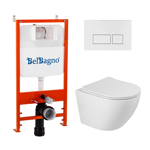 Инсталляция с подвесным унитазом BelBagno SFERA-R BB046CHR/SC/BB026/BB042BL Инсталляция с подвесным унитазом BelBagno SFERA-R BB046CHR/SC/BB026/BB042BL