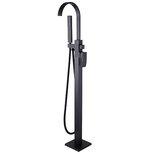 Смеситель ABBER AF8615B Wasserfall для ванны, напольный, черный матовый Смеситель ABBER AF8615B Wasserfall для ванны, напольный, черный матовый