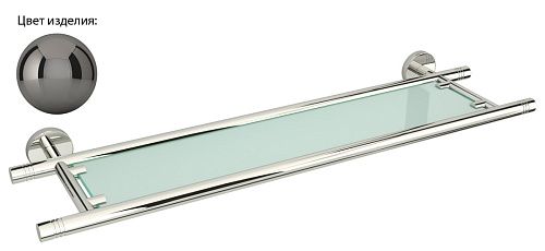 Полка Сунержа 01-3003-0600 Каньон стеклянная / L 600, черный хром