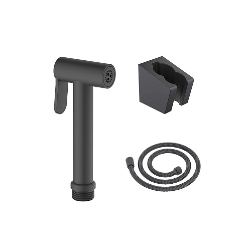 Ручной душ Aquatek AQ2054MB гигиенический со шлангом 120 см и держателем, черный матовый