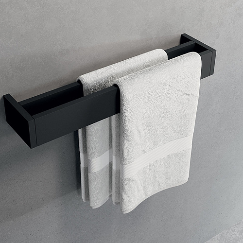 Novellini R90AKFPS0245-H FRAME Полотенцедержатель двойной 450х100 мм., цвет черный матовый - купить в Санкт-Петербурге, цена на Novellini R90AKFPS0245-H FRAME Полотенцедержатель двойной 450х100 мм., цвет черный матовый в интернет-магазине Керамос Novellini R90AKFPS0245-H FRAME Полотенцедержатель двойной 450х100 мм., цвет черный матовый купить недорого в интернет-магазине Керамос