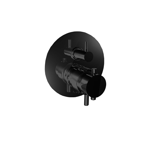 Bongio 68569NM03PREU BONGIO Термостатический смеситель с переключателем на 3 положения, цвет черный матовый хром (без встраив части 09766/3)