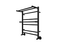 Полотенцесушитель водяной Aquatek AQ RRP0760BL Альфа П7 50х60 см, с полкой, подключение нижнее/диагональное, черный муар