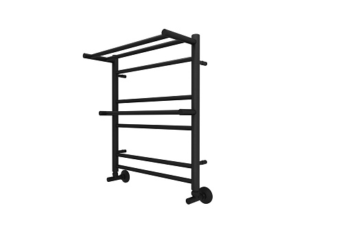 Полотенцесушитель водяной Aquatek AQ RRP0760BL Альфа П7 50х60 см, с полкой, подключение нижнее/диагональное, черный муар Полотенцесушитель водяной Aquatek AQ RRP0760BL Альфа П7 50х60 см, с полкой, подключение нижнее/диагональное, черный муар