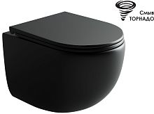 Унитаз подвесной безободковый Ceramicanova UP CN4007MB, смыв Торнадо, с крышкой-сиденьем, чёрный матовый