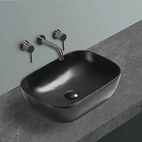 Раковина Vincea VBS-102MB керамическая, 45.5х32.5 см, накладная, черный матовый