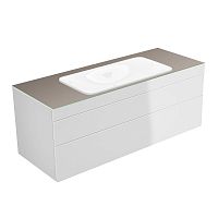 Тумба Keuco 31583820000 Edition 400 под умывальник 140х53.5 см, белый глянцевый/стекло глянцевое трюфель