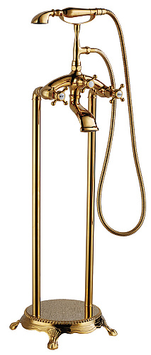 Смеситель ABBER AF8415G Klassik для ванны, напольный, золото матовое