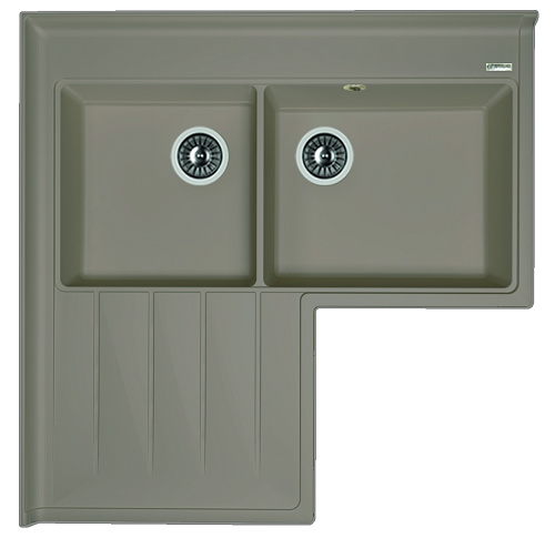 Мойка для кухни Florentina 20.380.L0960.305 Адрия 96х96 см, с крылом, серая снят с производства