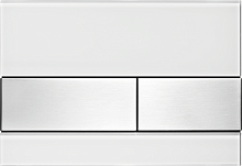 Панель смыва TECE 9240801 TECEsquare, стекло белое,клавиши нержавеющая сталь (сатин)