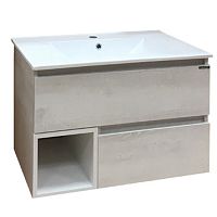 Тумба Comforty 00-00004147332 Турин подвесная 75х47 см, с раковиной 75E, дуб белый Тумба Comforty 00-00004147332 Турин подвесная 75х47 см, с раковиной 75E, дуб белый