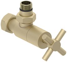 Вентиль Сунержа 022-1408-1234 угловой, (крест) G 1/2" НР х G 3/4" НГ, матовая шампань