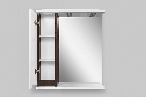 Зеркало, AM.PM M80MPL0651VFLike, частично-зеркальный шкаф, левый, 65 см, с подсветкой, венге, текстурирова снят с производства