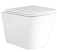 Унитаз Aquatek AQ1911-00 Дельта безободковый 48х35 см, тонкое сиденье с механизмом плавного закрывания, белый