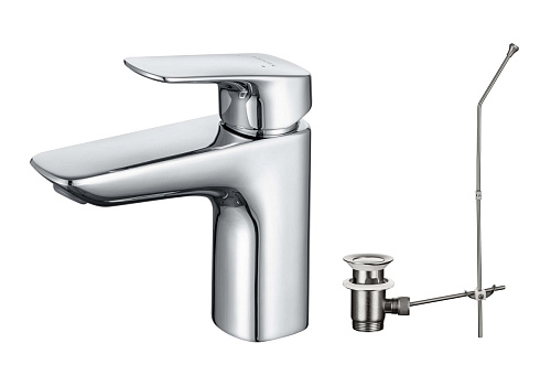 Смеситель Aquatek AQ1011CR Вега для раковины, с донным клапаном, хром