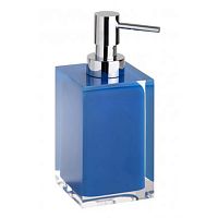 Дозатор Bemeta 120109016-102 Vista для жидкого мыла 7 см, отдельностоящий, синий/хром