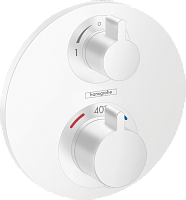 Hansgrohe Термостат с запорным/переключающим вентилем Hansgrohe Ecostat S, СМ 15758700, матовый белый